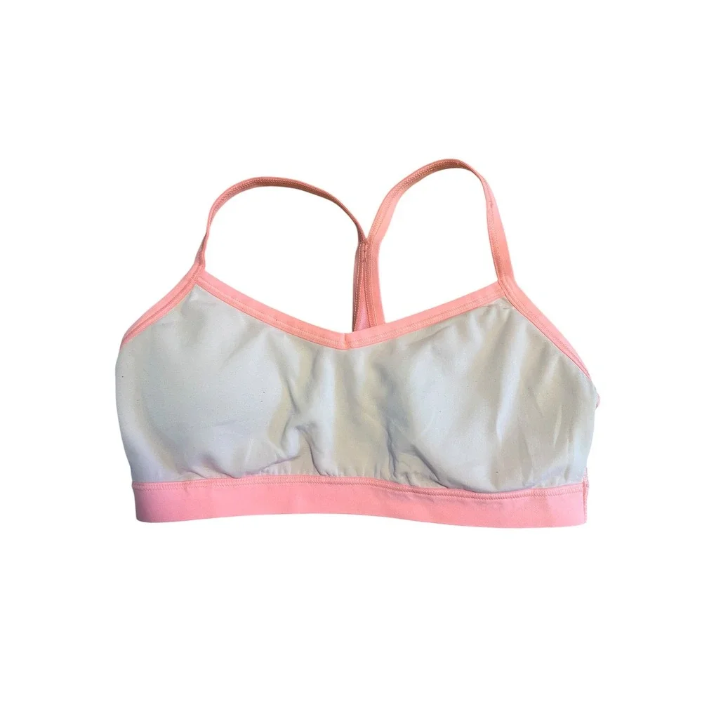 Aerie‎ Chill Play Move Sports Bra Gray Coral Pink Racerback Mesh Back Medium